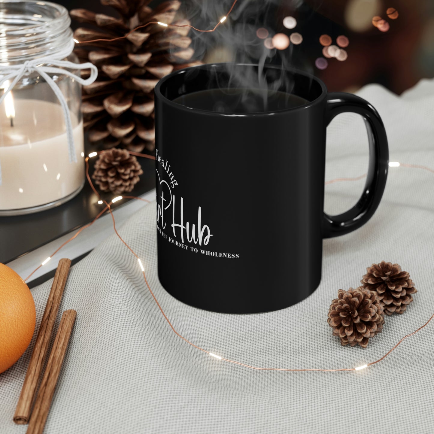 Healing Heart Black Mug