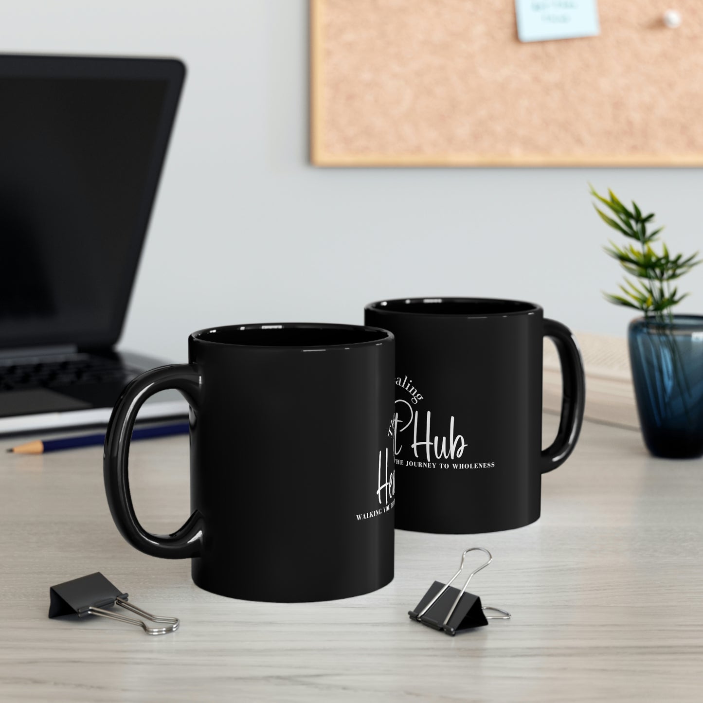 Healing Heart Black Mug